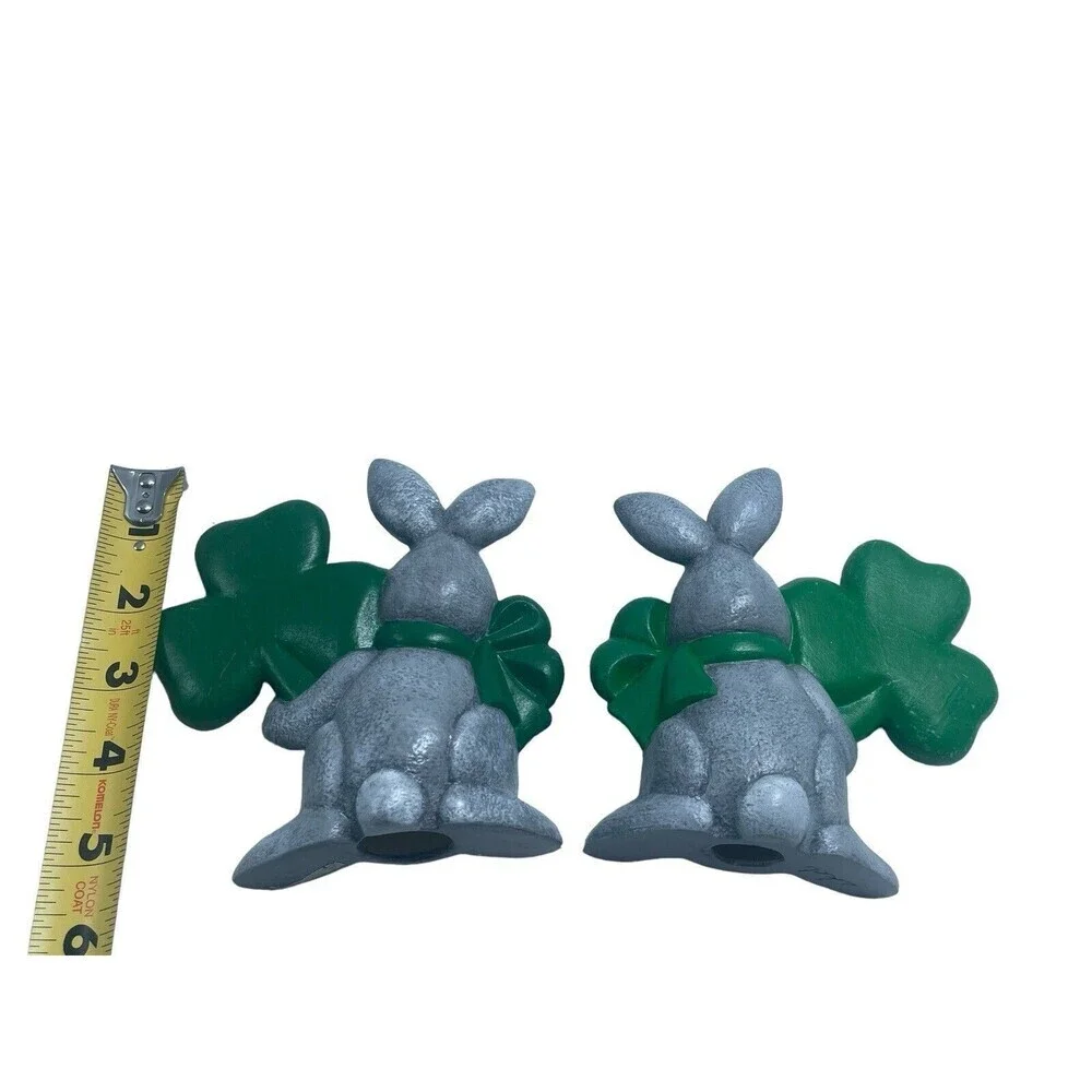 Kiss Me I'm IRISH & THINK GREEN ST PATRICKS DAY Rabbit Figurine Decoration 5.5”